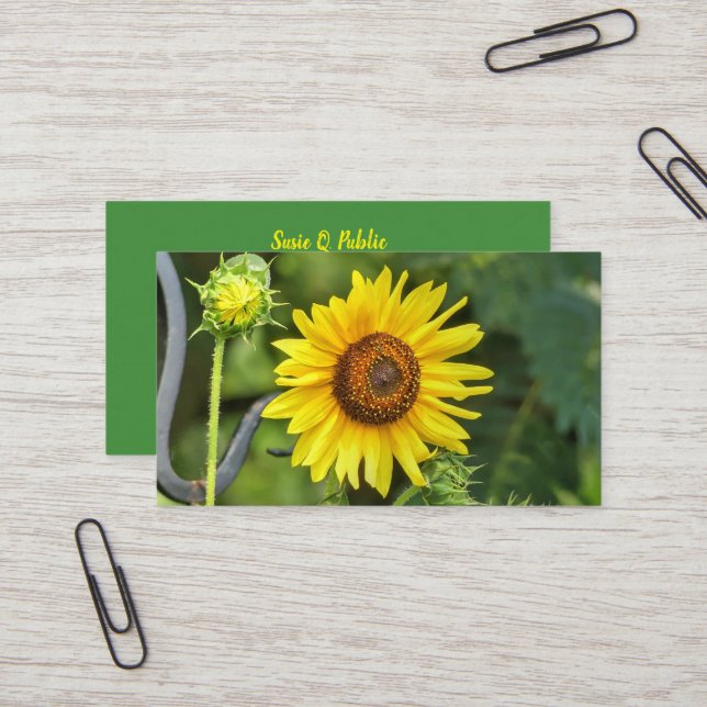 Sunflower Business Card (Front/Back In Situ)
