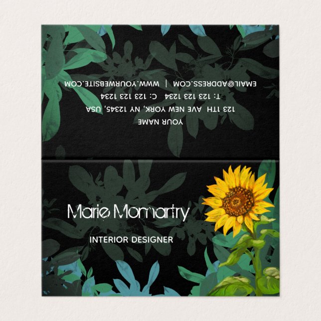 Sunflower Business Card (Outside Unfolded)