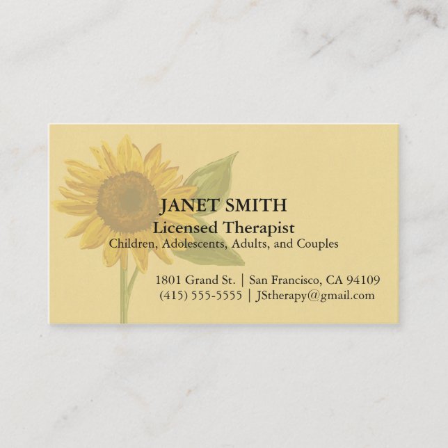 Sunflower Business Card (Front)
