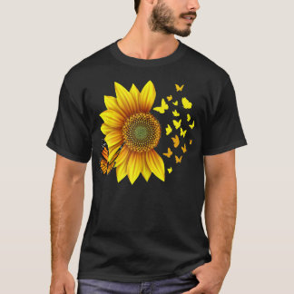 Sunflower Butterflies Design  T-Shirt