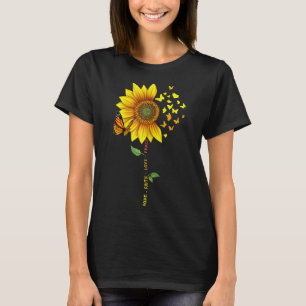 Sunflower Butterflies Hope Faith Love Peace Design T-Shirt