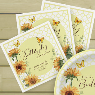 Sunflower Butterfly Baby Shower Napkin