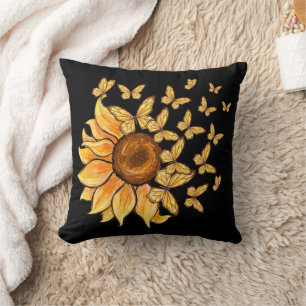 Sunflower Butterfly Cushion