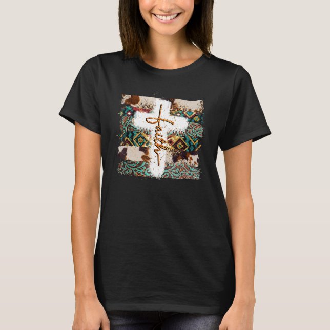 Sunflower Butterfly Faith God Jesus Bible Christia T-Shirt (Front)