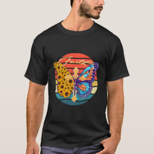 Sunflower Butterfly Faith Sunset T-Shirt