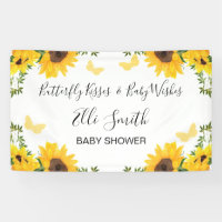 Sunflower Butterfly Kisses Baby Wishes Baby Shower