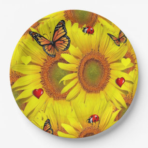 Sunflower Butterfly Lady BugPaper Plates
