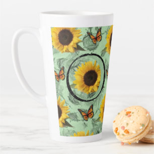 Sunflower Butterfly Latte Mug