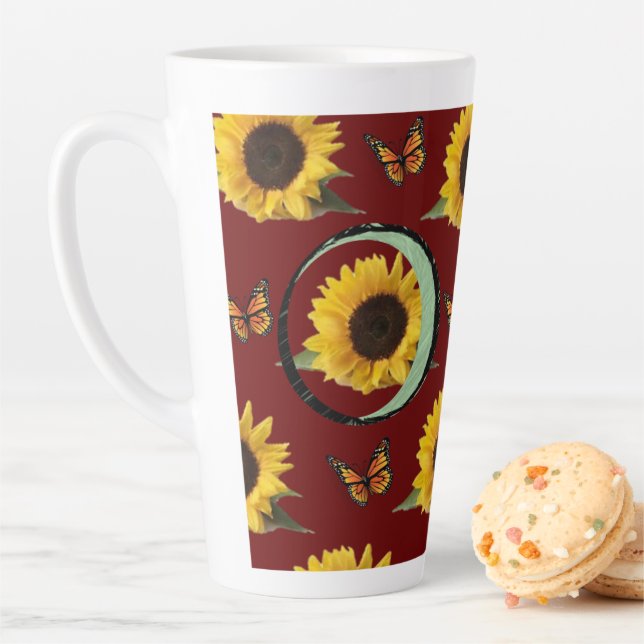 Sunflower Butterfly Latte Mug (In Situ)