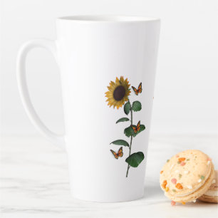Sunflower Butterfly Latte Mug