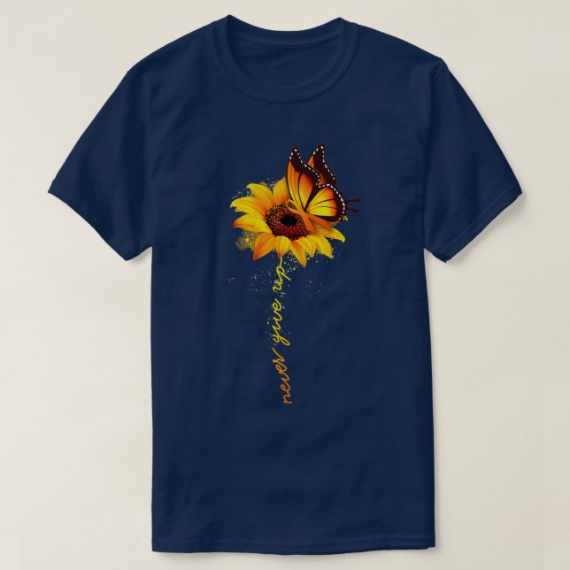 Sunflower Butterfly Multiple Sclerosis Awareness W T-Shirt (Design Front)