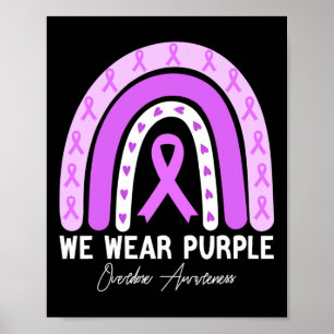 Sunflower Butterfly Overdose Awareness Month Purpl Poster