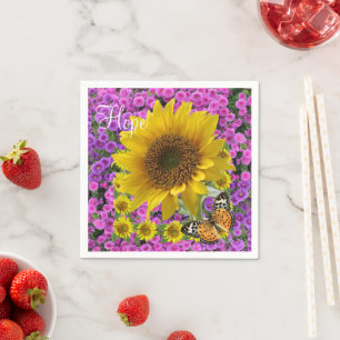 Sunflower Butterfly Paper Napkins