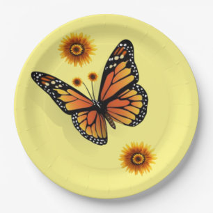 Sunflower Butterfly Paper Plates
