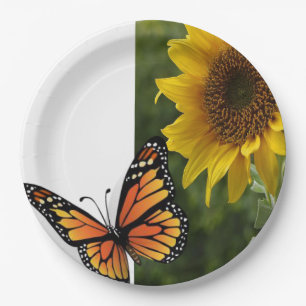 Sunflower Butterfly Paper Plates