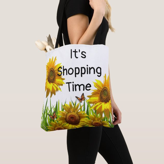 Sunflower Butterfly Tote Bag (Close Up)