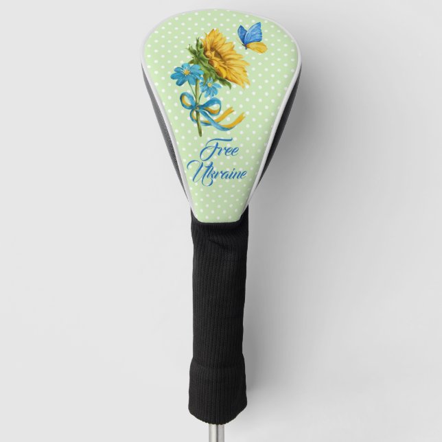 Sunflower & Butterfly Ukraine Support   Golf Head Cover (Front)