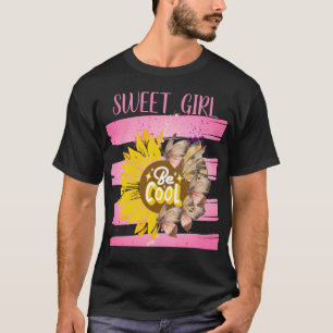 Sunflower & Butterfly Vibrant Pink Art T-Shirt