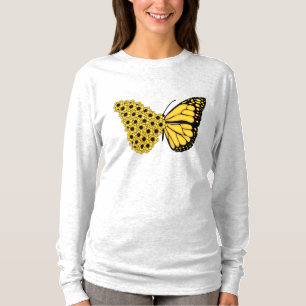 sunflower butterfly vintage women monarch T-Shirt