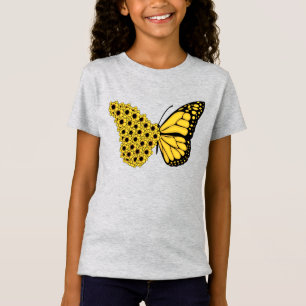 sunflower butterfly vintage women monarch T-Shirt