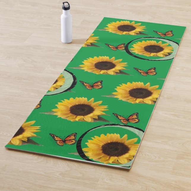 Sunflower Butterfly Yoga Mat (In Situ)
