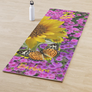 Sunflower Butterfly Yoga Mat