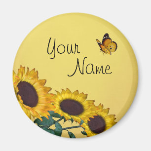 Sunflower & Butterfly's Magnet