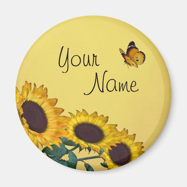 Sunflower & Butterfly's Magnet (Front)