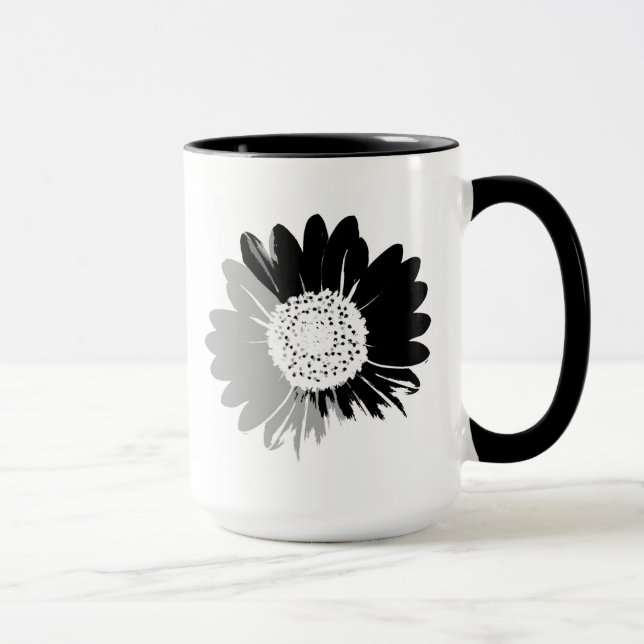 Sunflower BW Mug (Right)