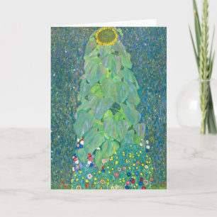 Sunflower by Klimt, Vintage Flowers Art Nouveau Card