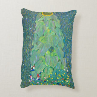 Sunflower by Klimt, Vintage Flowers Art Nouveau Decorative Cushion
