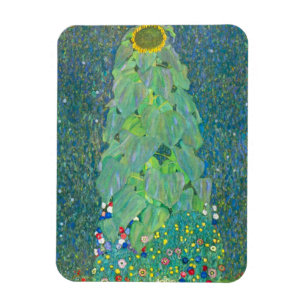 Sunflower by Klimt, Vintage Flowers Art Nouveau Magnet