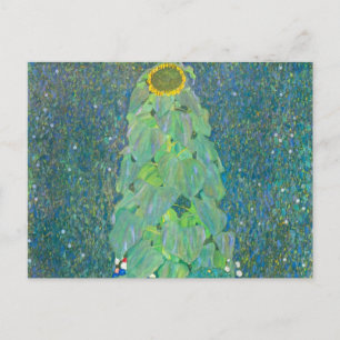 Sunflower by Klimt, Vintage Flowers Art Nouveau Postcard