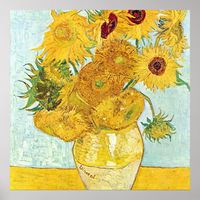 sunflower by Vincent Van Gogh,post impressionist p Poster (Front)