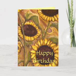 Sunflower Card Yellow Flower Birthday Card