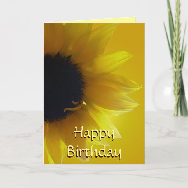 Sunflower Card Yellow Flower Birthday Cards (Front)