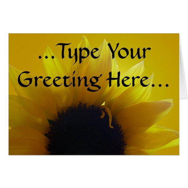 Sunflower Card Yellow Flower Card Personalised (Front Horizontal)