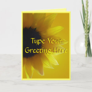 Sunflower Card Yellow Flower Greeting Card Custom