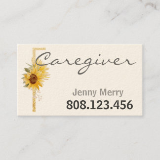 Sunflower Care: Caregiver Business Cards Template