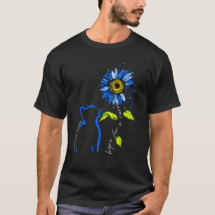 Sunflower Cat Blue Irritable Bowel Syndrome Awaren T-Shirt