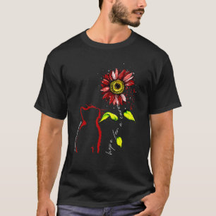 Sunflower Cat Burgundy Amyloidosis Awareness T-Shirt