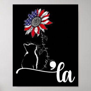 Sunflower Cat Comma La Kamala Harris For President Poster