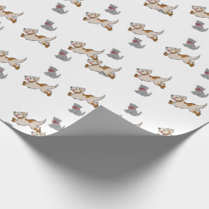 Sunflower Cat Dog Matte Wrapping Paper