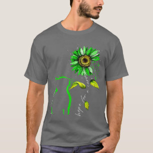 Sunflower Cat Green Mental Health Awareness 6437 T-Shirt