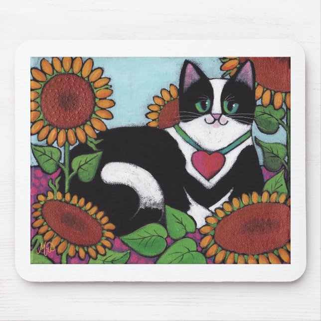 Sunflower Cat Mouse Mat (Front)