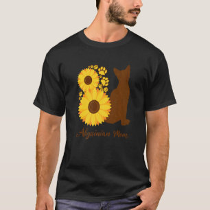 Sunflower Cat Mum Mother Abyssinian Cat T-Shirt