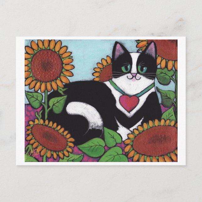 Sunflower Cat Postcard (Front)