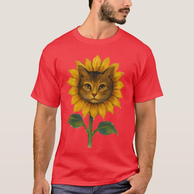 Sunflower Cat retro T-Shirt (Front)