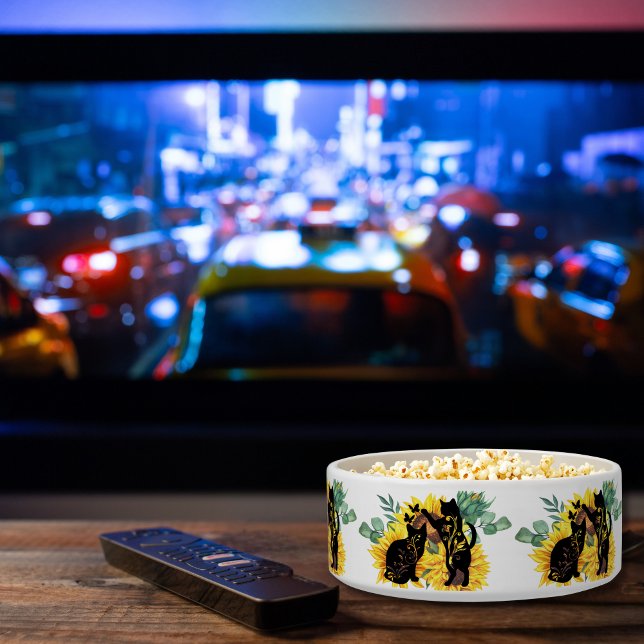 Sunflower Cats – Watercolor Floral Art Bowl (Creator Uploaded)