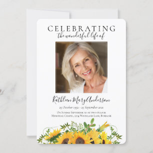Sunflower Celebration of Life Invitation
